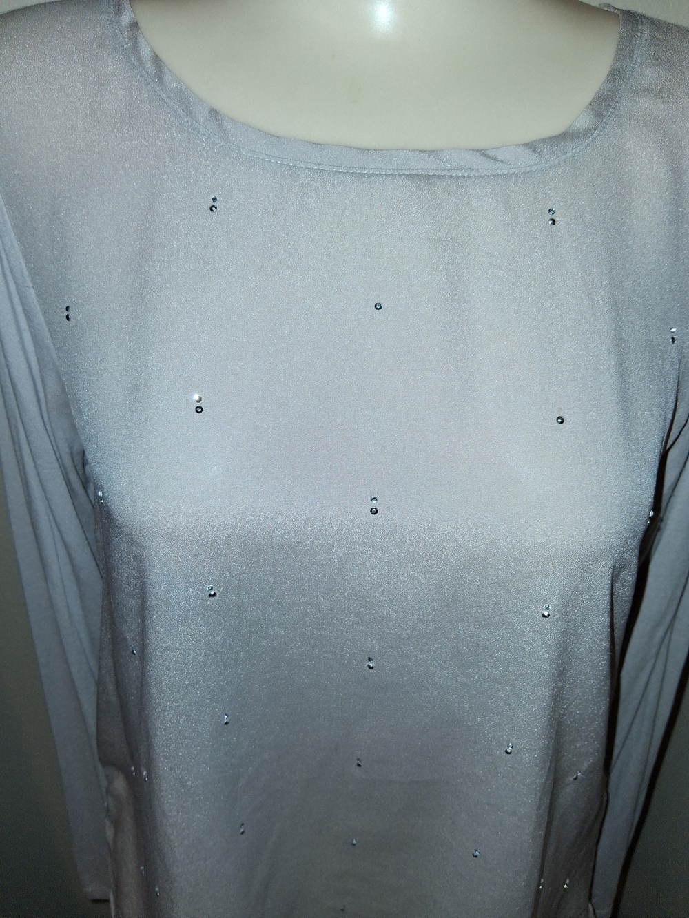 The Limited Light Taupe Embellished Long-Sleeve Tunic